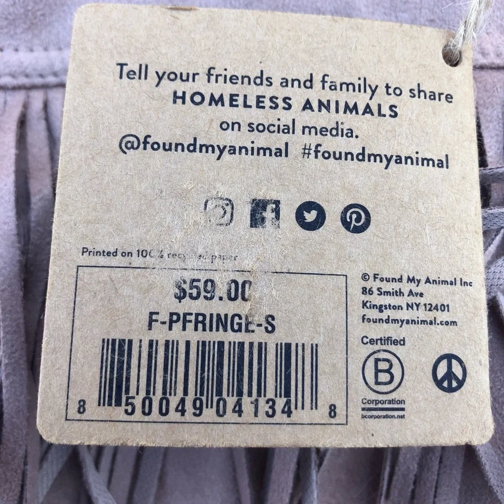 NWT Found my animal western fringe dog shirt s